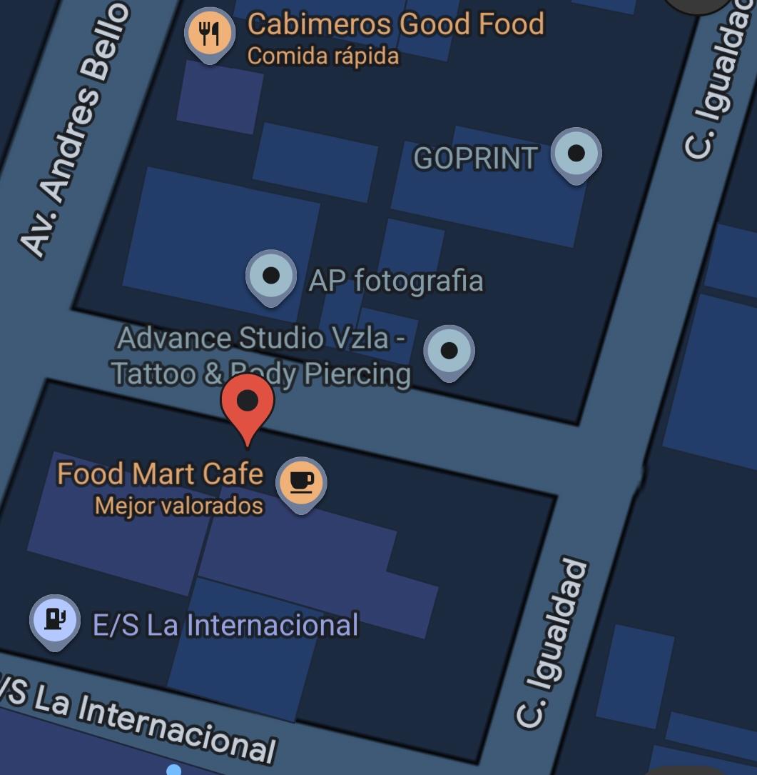 Mapa de referencia de la zona de Av. Andrés Bello en Cabimas